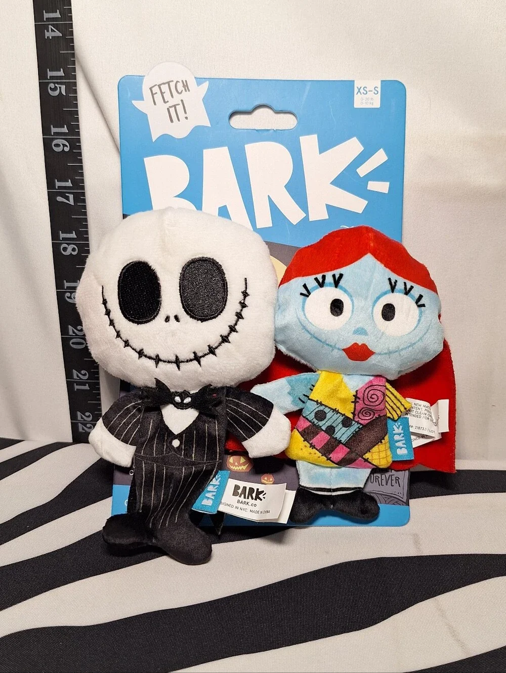 NWT Bark Nightmare Before Christmas Jack w/ Sally and Oogie Dog Toys, XS-S & S
